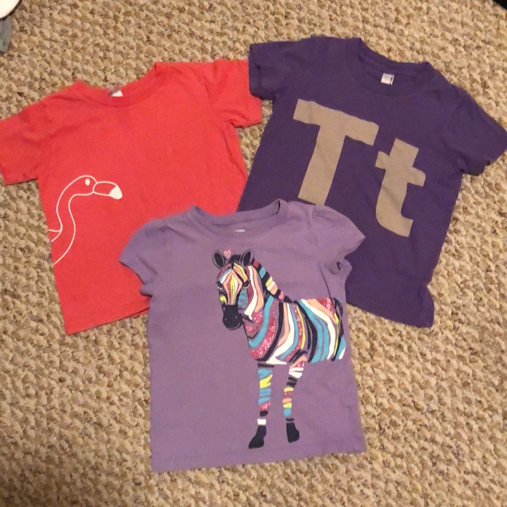 Toddler 2T T-Shirts Purple Coral Flamingo Zebra